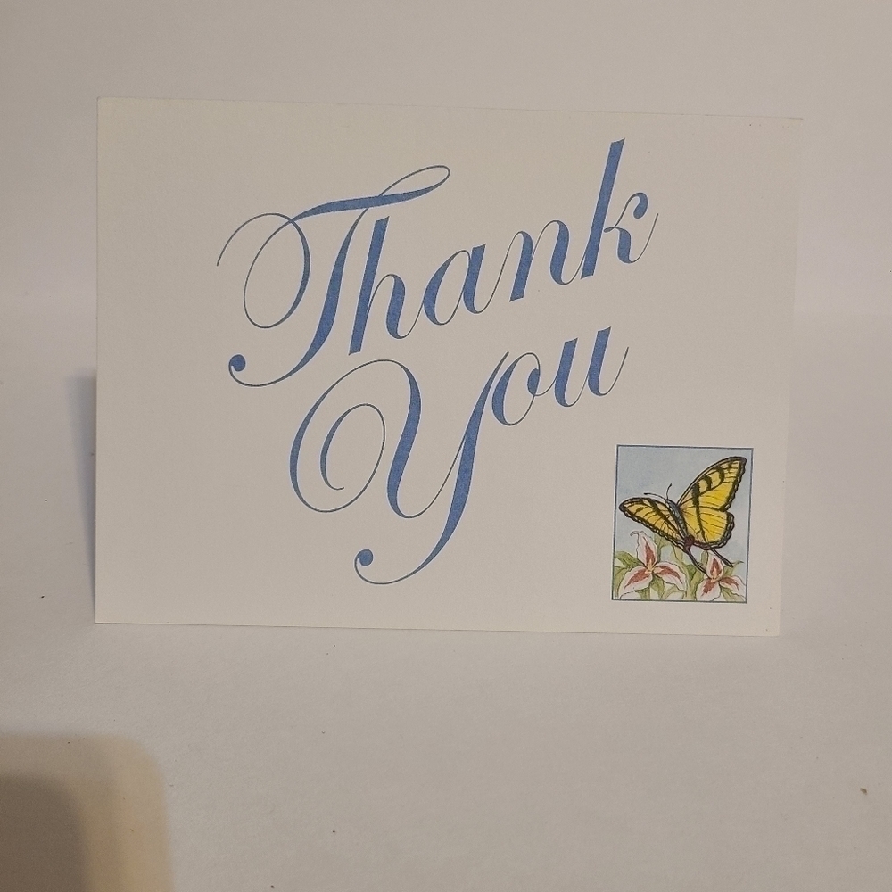 Simple Blue Butterfly Thank You Card